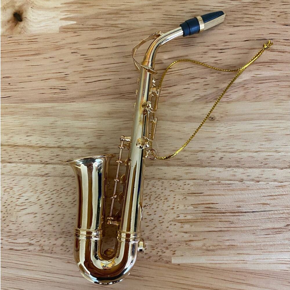 Gold Saxophone Holiday Ornament - Picture 5 of 8